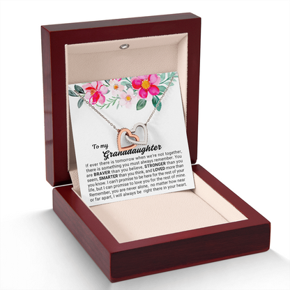 To My Granddaughter - Linked Hearts Necklace - You Are Never Alone Message Card Gift (Copy)