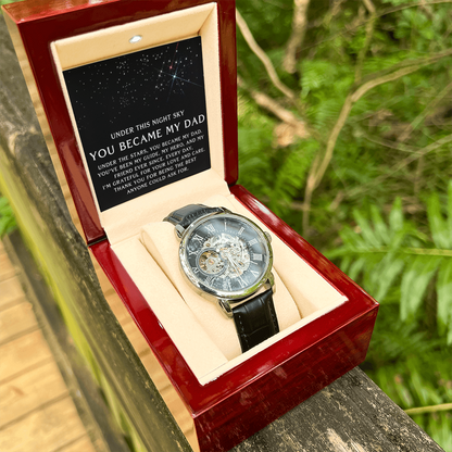 Under This Night Sky - Father's Day Openwork Watch Gift for Dad