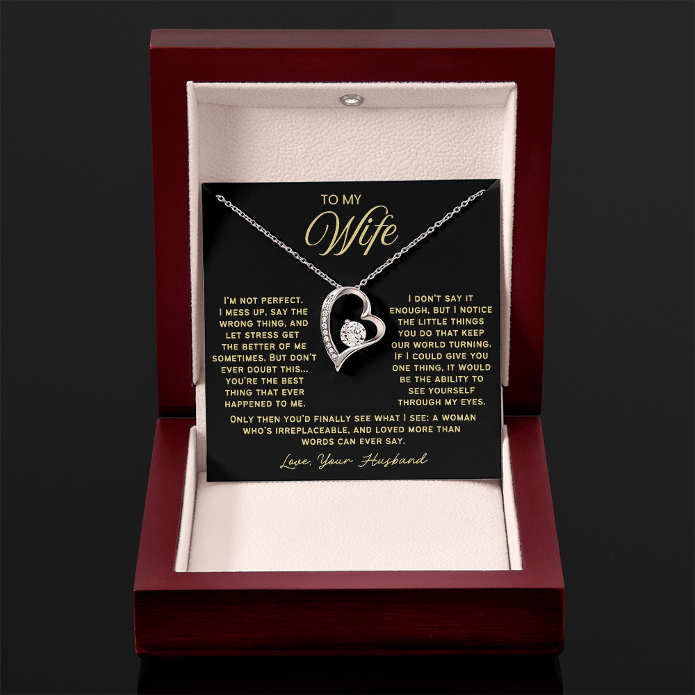 To My Wife - Love Heart Necklace - You Are Irreplaceable Valentine's Day Gift