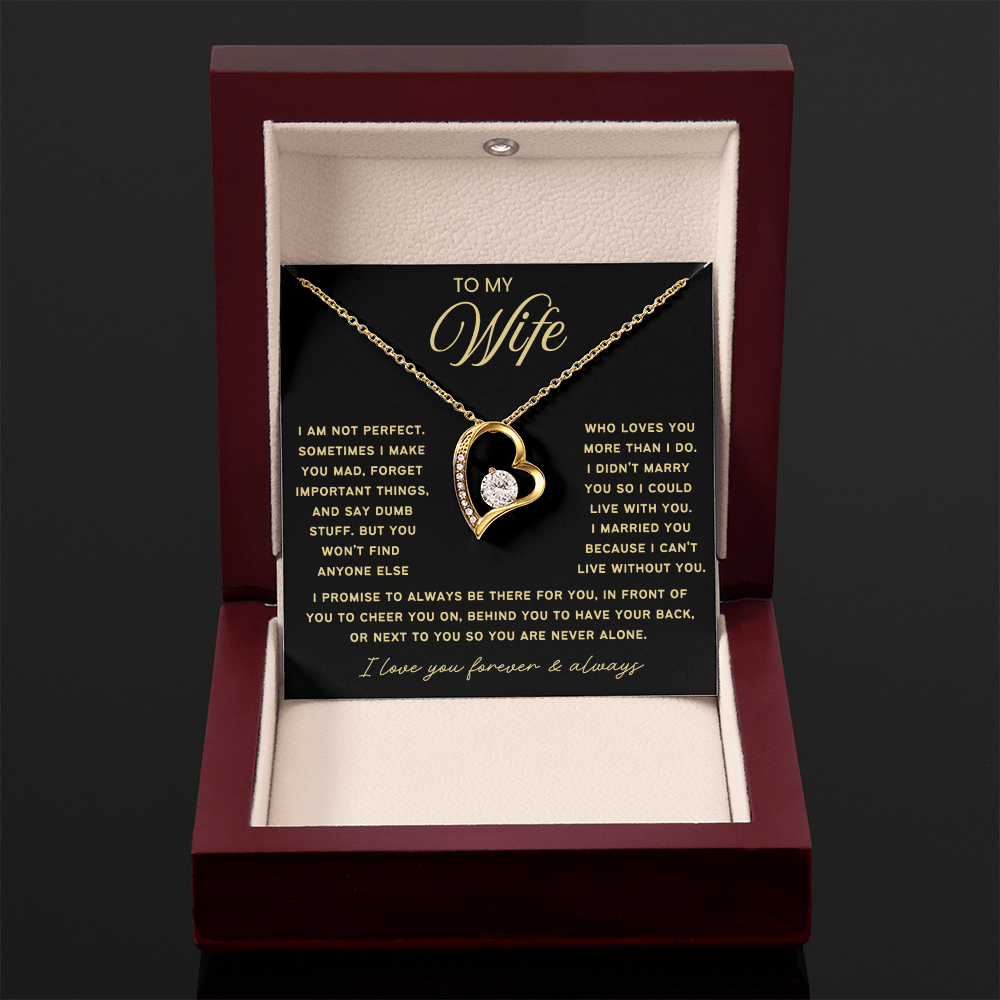 To My Wife - Love Heart Necklace - I Choose You Valentine's Day Gift