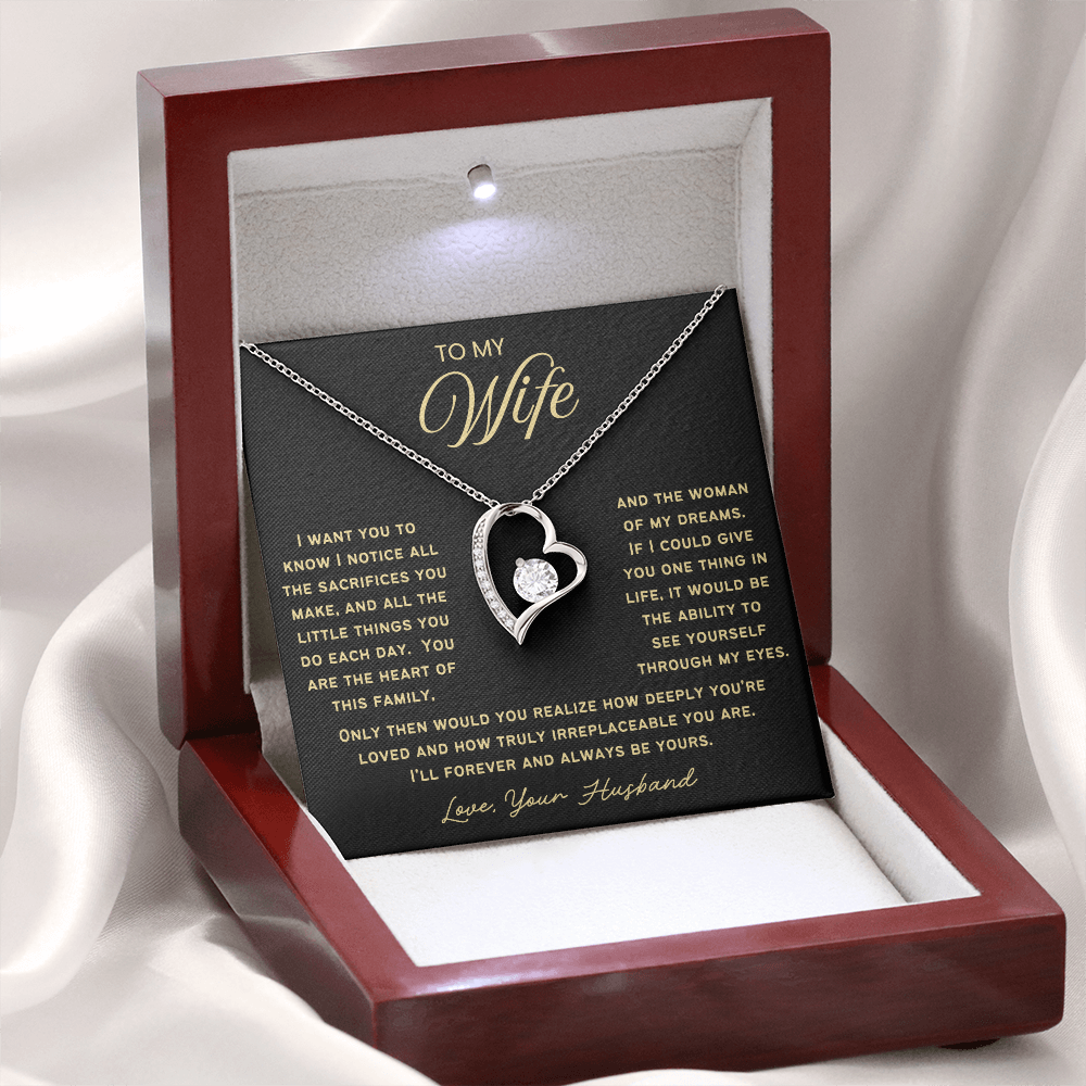 To My Wife - Love Heart Necklace - You Are Irreplaceable Valentine's Day Gift
