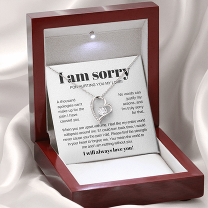 Apology Necklace - Love Heart Necklace - I Am Sorry for Hurting You