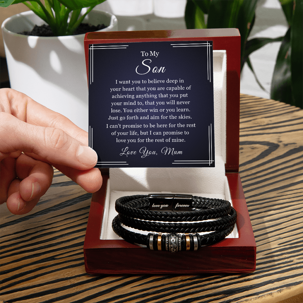 To My Son - Love You Forever Bracelet - Aim for the Skies Gift