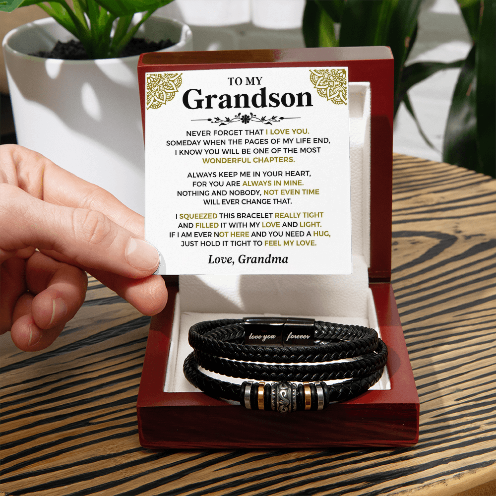 To My Grandson - Love You Forever Bracelet Gift