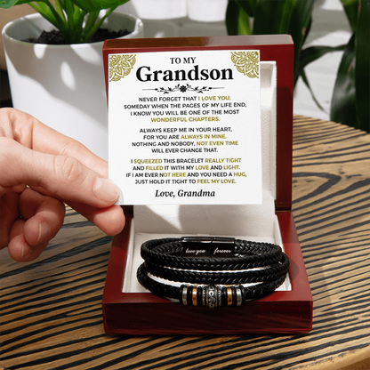 To My Grandson - Love You Forever Bracelet Gift