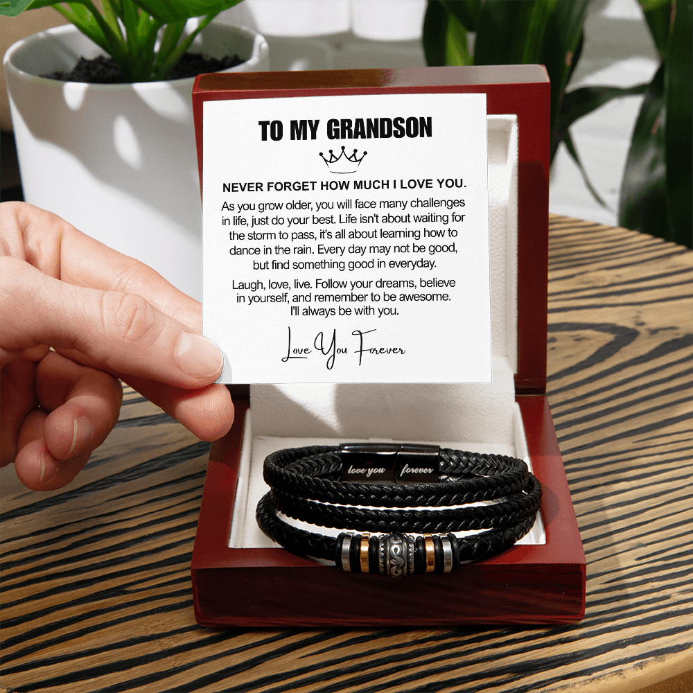 To My Grandson - Love You Forever Bracelet - Always With You Gift