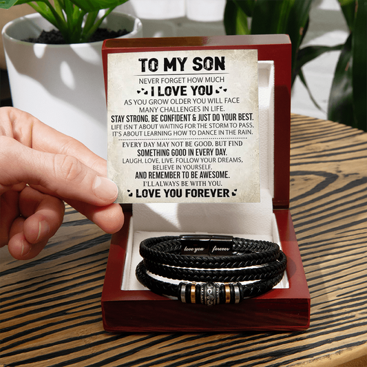 To My Son - Love You Forever Bracelet - Always With You Message Card Gift