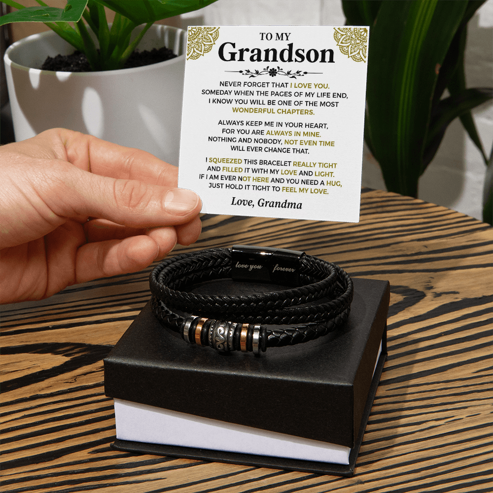 To My Grandson - Love You Forever Bracelet Gift