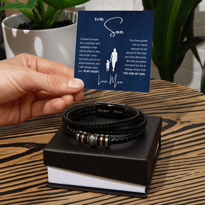 To My Son - Love You Forever Bracelet - Proud You Are My Son Gift