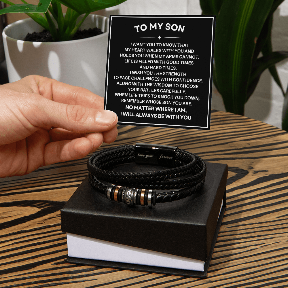 To My Son - Love You Forever Bracelet - My Heart Walks with You