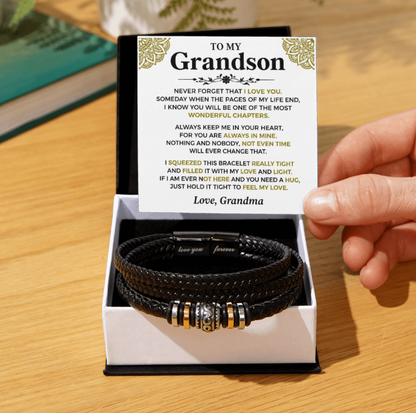 To My Grandson - Love You Forever Bracelet Gift