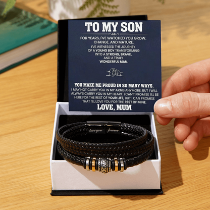 To My Son from Mum - Love You Forever Bracelet - You Make Me Proud Gift