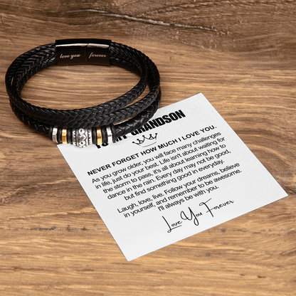 To My Grandson - Love You Forever Bracelet - Always With You Gift
