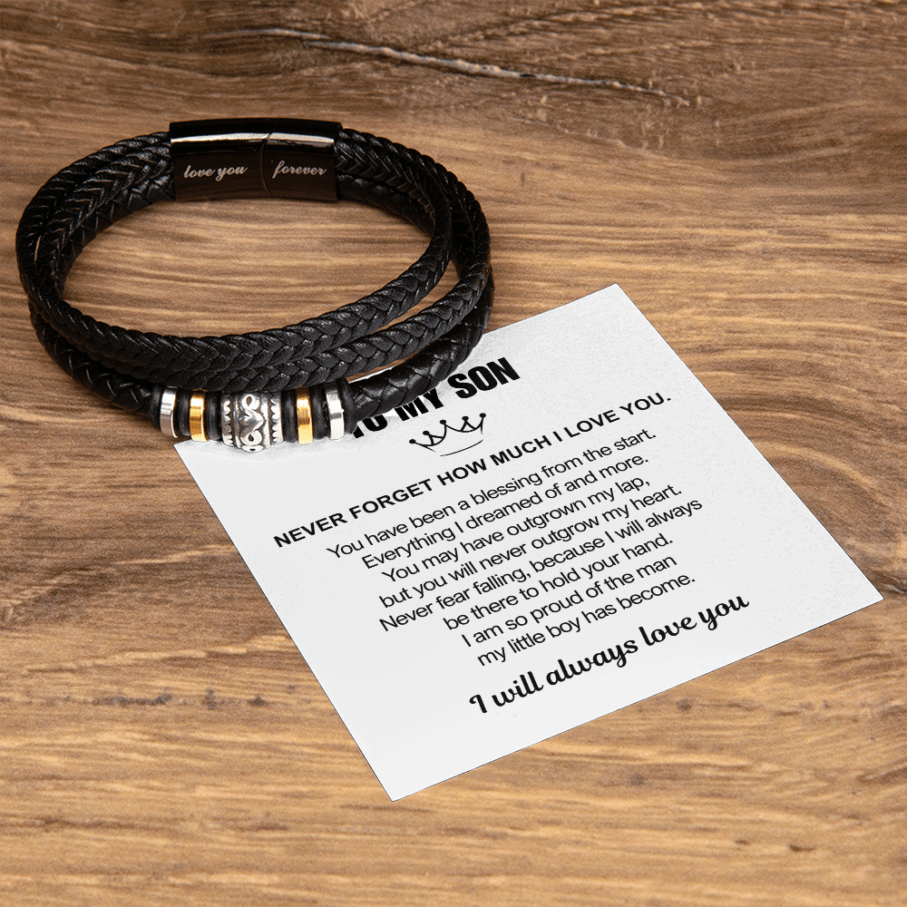 To My Son - Love You Forever Bracelet - Proud Of You Message Card Gift