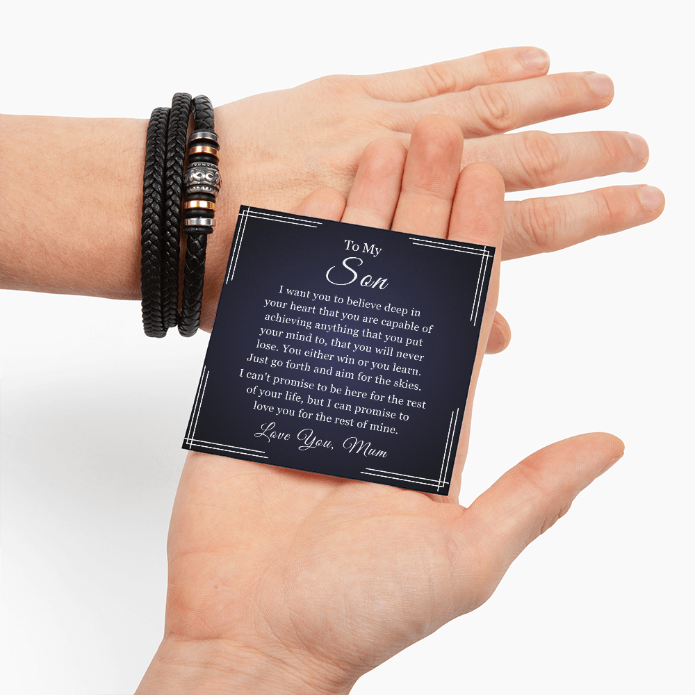 To My Son - Love You Forever Bracelet - Aim for the Skies Gift