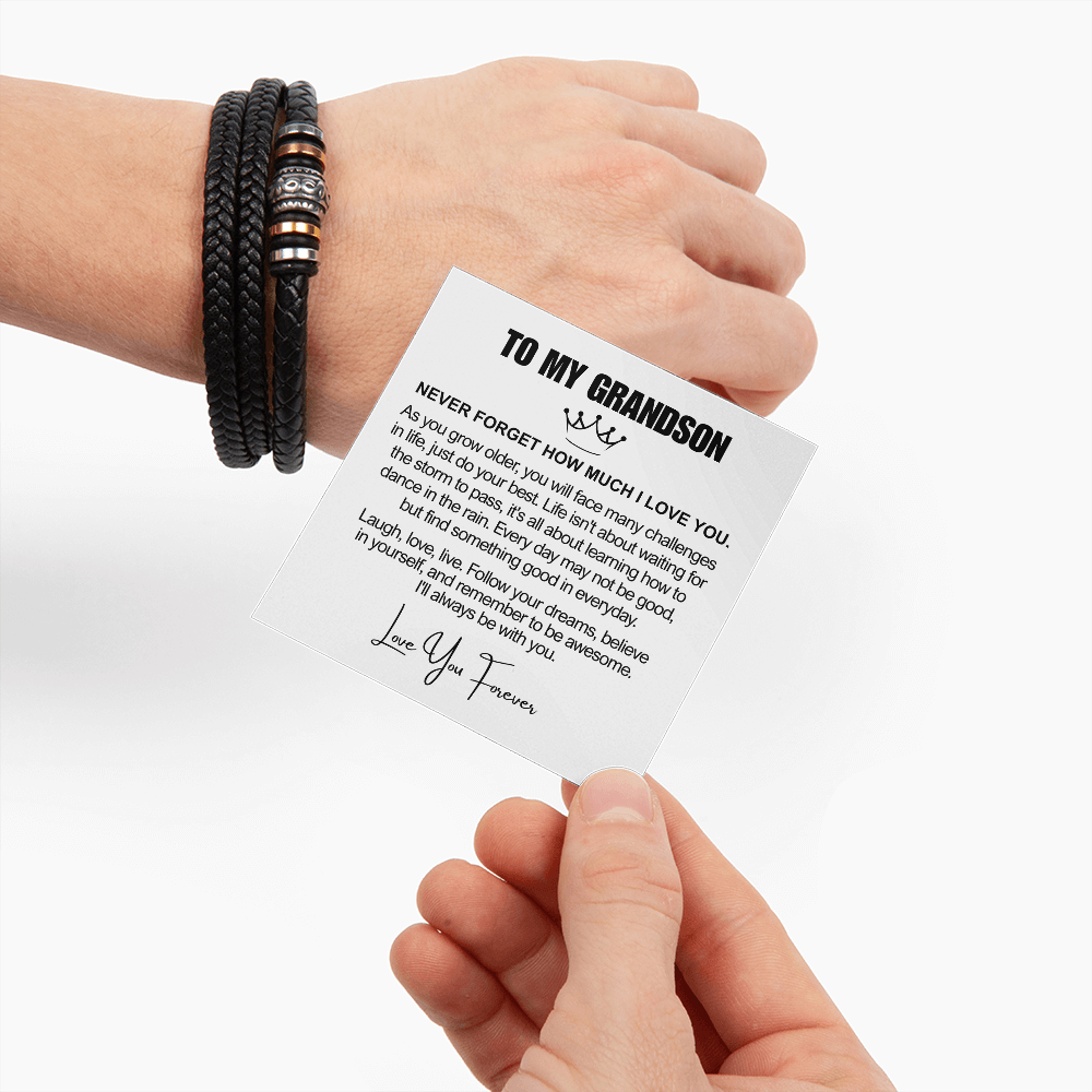 To My Grandson - Love You Forever Bracelet - Always With You Gift