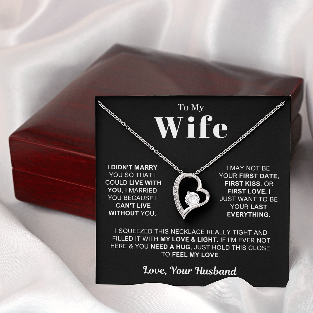 To My Wife - Love Heart Necklace - Feel My Love Valentine's Day Gift