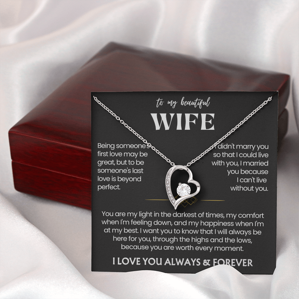 To My Wife - Love Heart Necklace - You Are Worth Every Moment