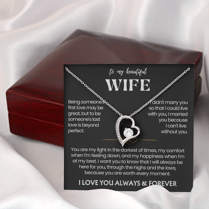 To My Wife - Love Heart Necklace - You Are Worth Every Moment