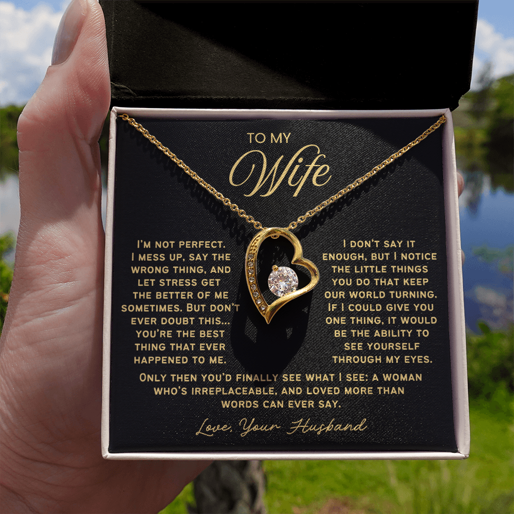 To My Wife - Love Heart Necklace - You Are Irreplaceable Valentine's Day Gift