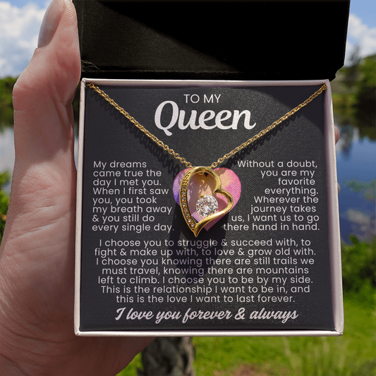 To My Queen Necklace - Love Heart Necklace - I Choose You
