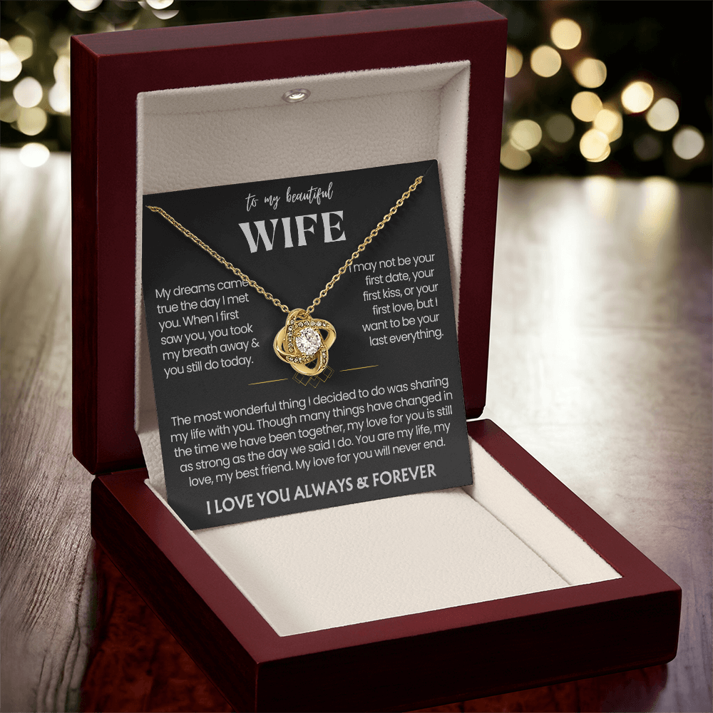 To My Wife - Love Heart Necklace - My Love for You Will Never End