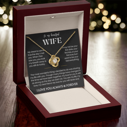 To My Wife - Love Heart Necklace - My Love for You Will Never End