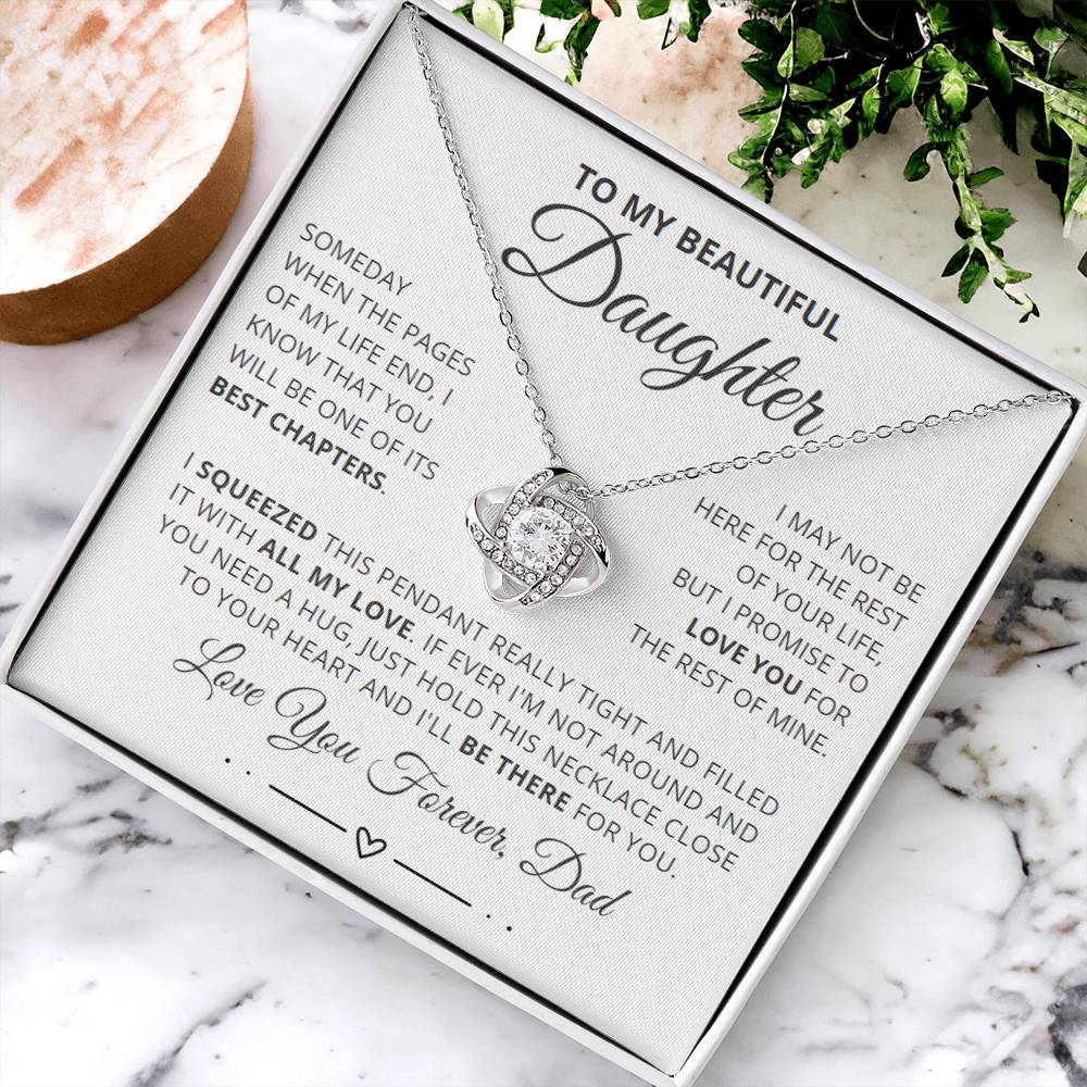 To My Daughter from Dad - Love Knot Necklace - I'll Be There