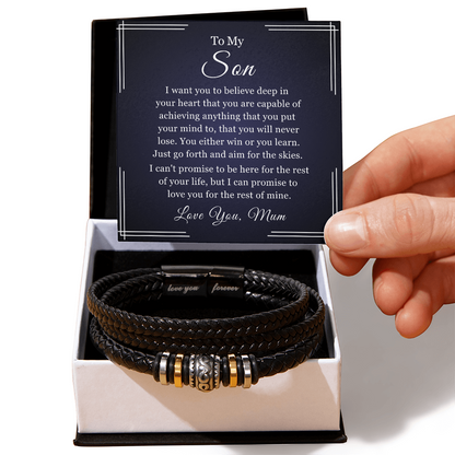 To My Son - Love You Forever Bracelet - Aim for the Skies Gift