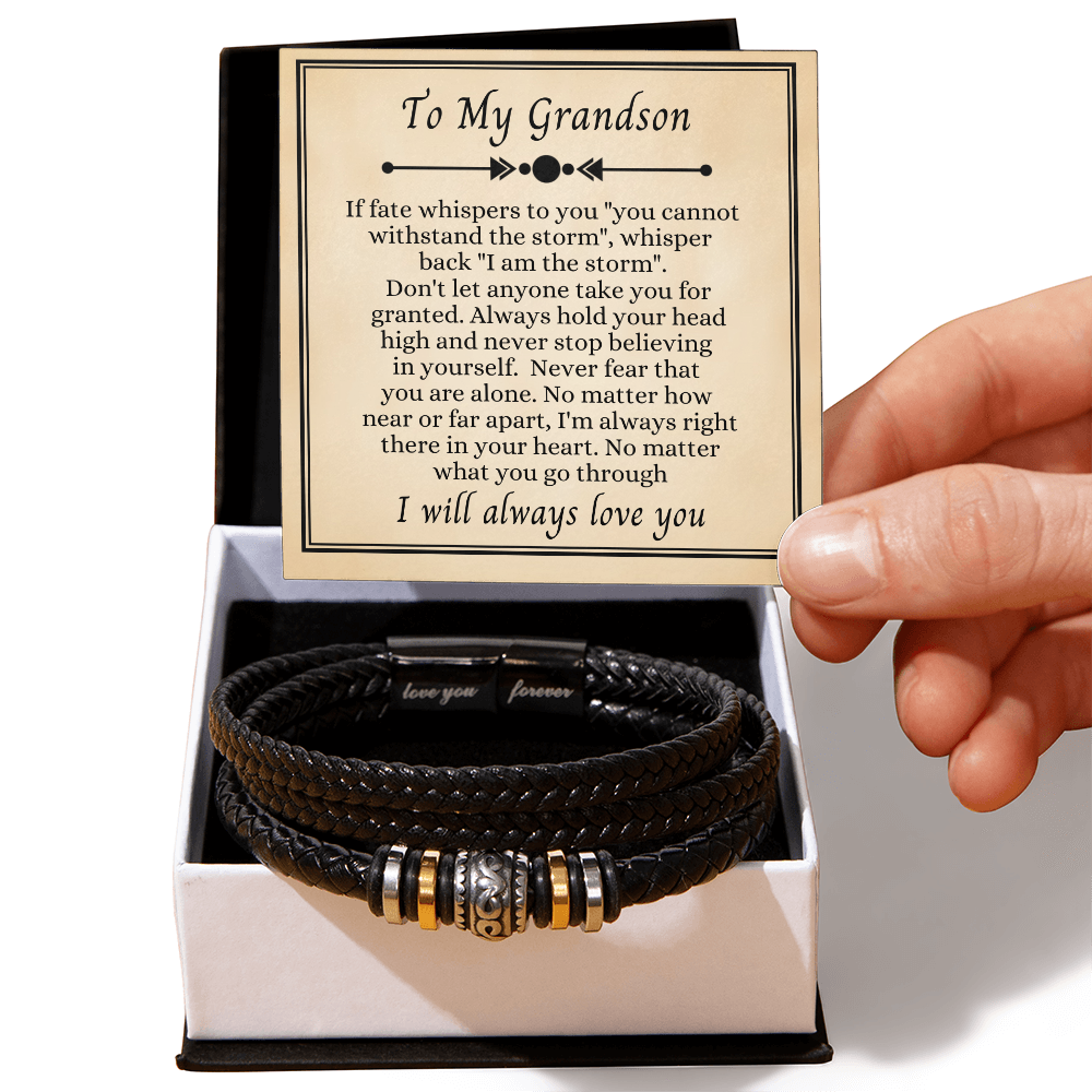 To My Grandson - Love You Forever Bracelet - I Am the Storm