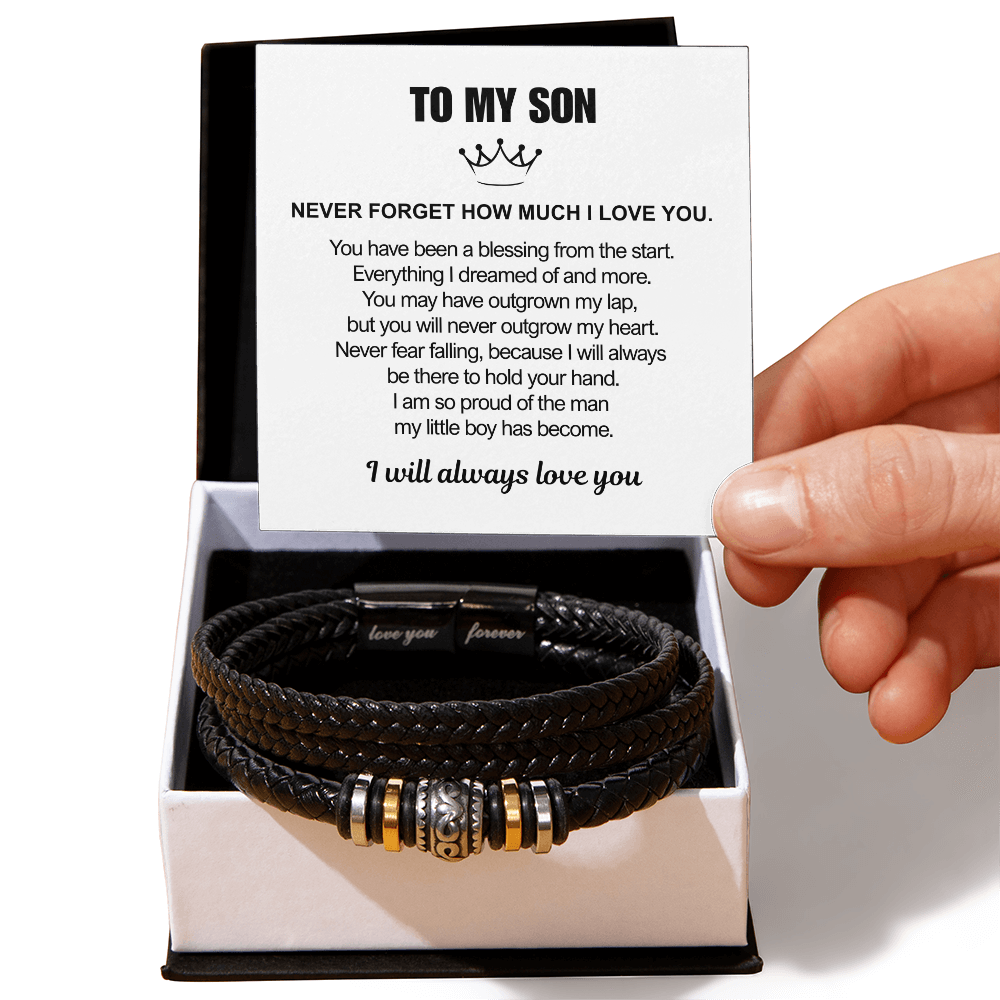 To My Son - Love You Forever Bracelet - Proud Of You Message Card Gift