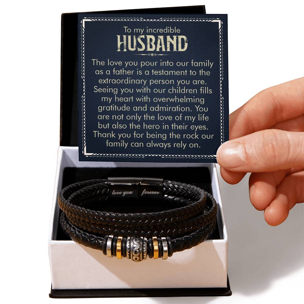 To My Husband - Love You Forever Bracelet - You Are My Rock