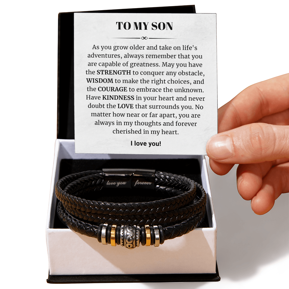 To My Son - Love You Forever Bracelet - Forever Cherished in My Heart