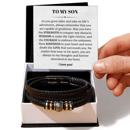 To My Son - Love You Forever Bracelet - Forever Cherished in My Heart