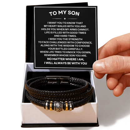 To My Son - Love You Forever Bracelet - My Heart Walks with You