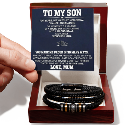 To My Son from Mum - Love You Forever Bracelet - You Make Me Proud Gift