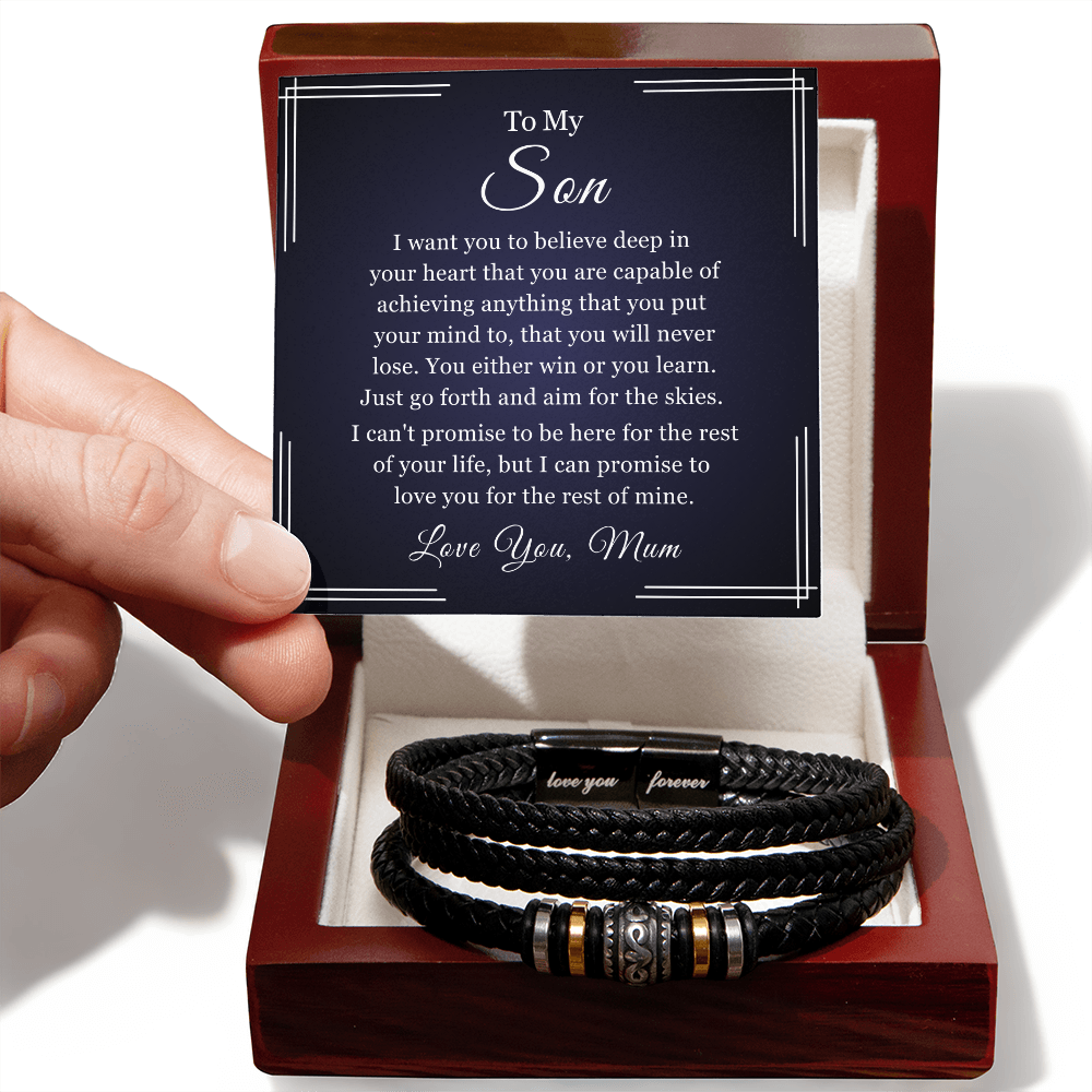 To My Son - Love You Forever Bracelet - Aim for the Skies Gift