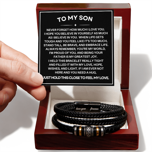 To My Son - Love You Forever Bracelet - You Are My World Gift