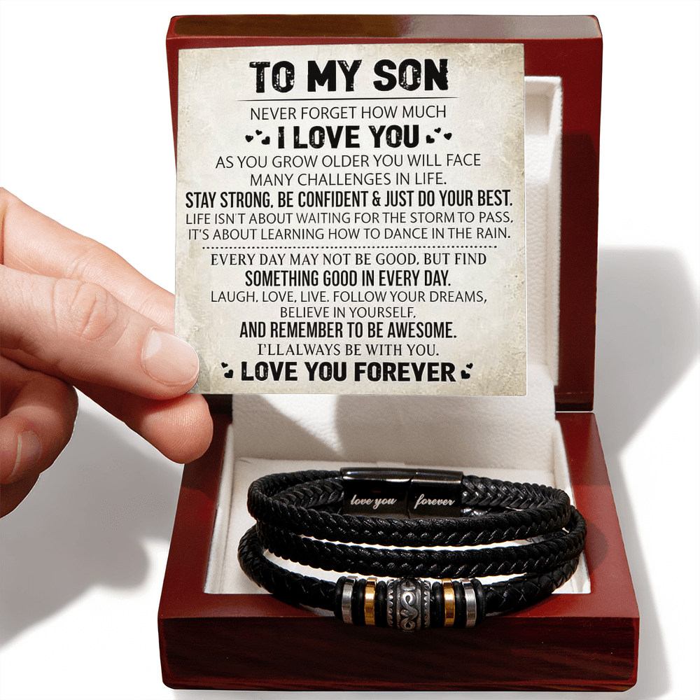 To My Son - Love You Forever Bracelet - Always With You Message Card Gift