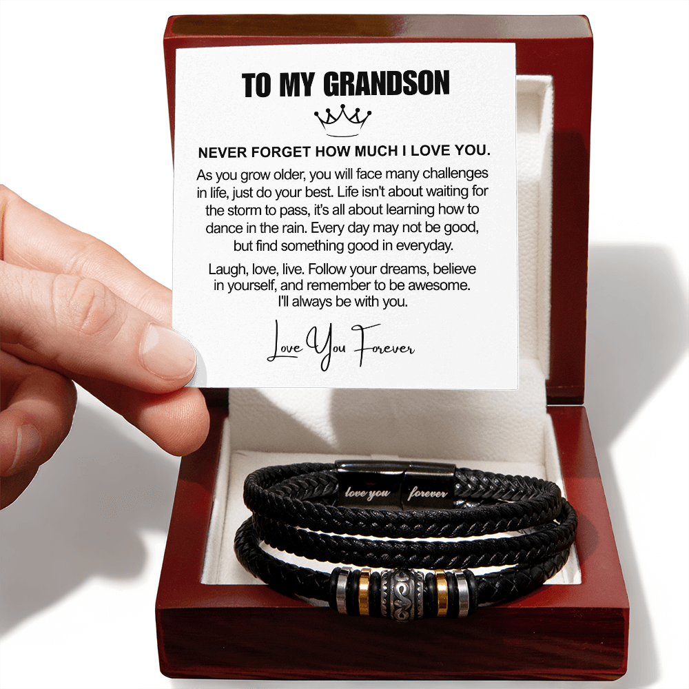 To My Grandson - Love You Forever Bracelet - Always With You Gift