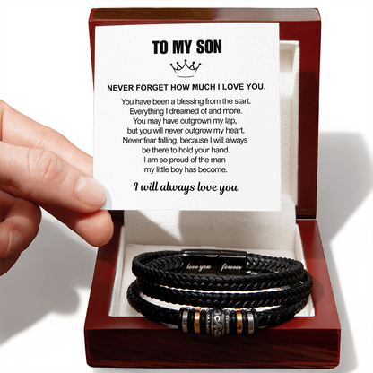 To My Son - Love You Forever Bracelet - Proud Of You Message Card Gift