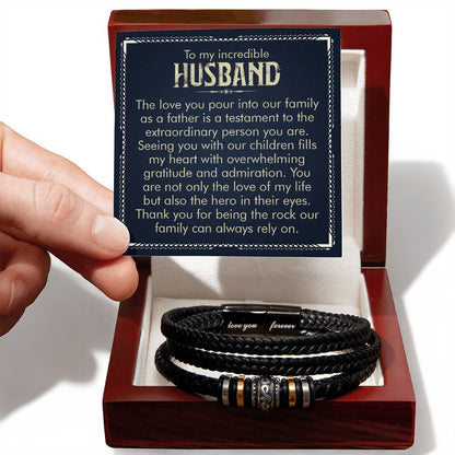 To My Husband - Love You Forever Bracelet - You Are My Rock