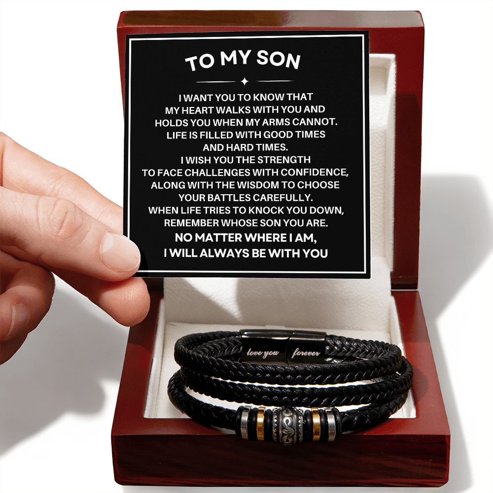 To My Son - Love You Forever Bracelet - My Heart Walks with You