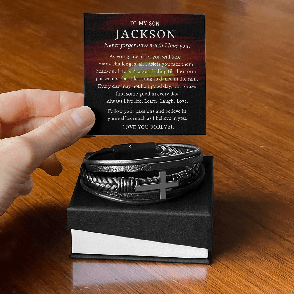 Believe In Yourself - Cross Bracelet Gift for Son