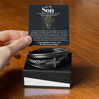 To My Son - Cross Bracelet - You Are the Lion