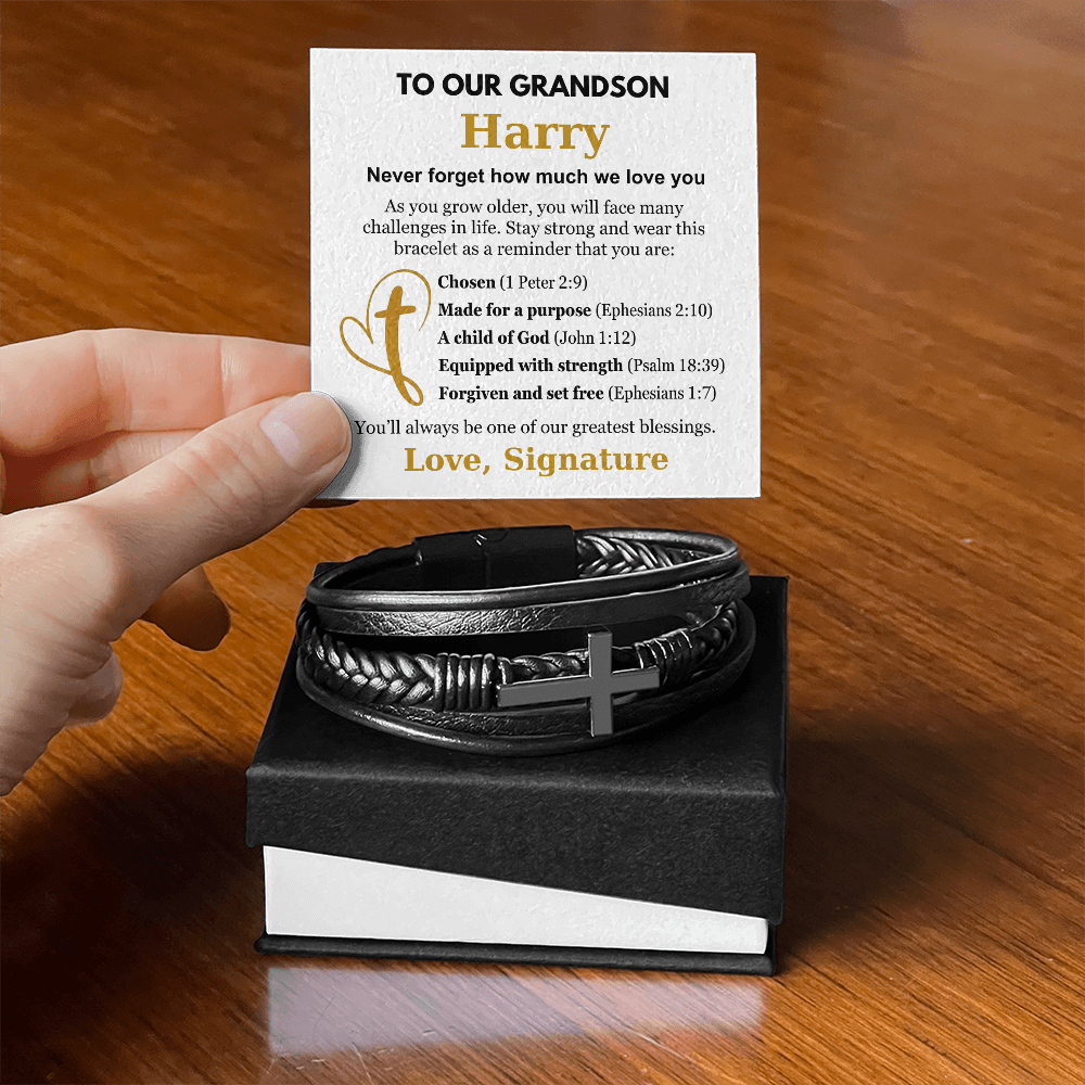 You Are One Of Our Greatest Blessings - Cross Bracelet Gift for Grandson