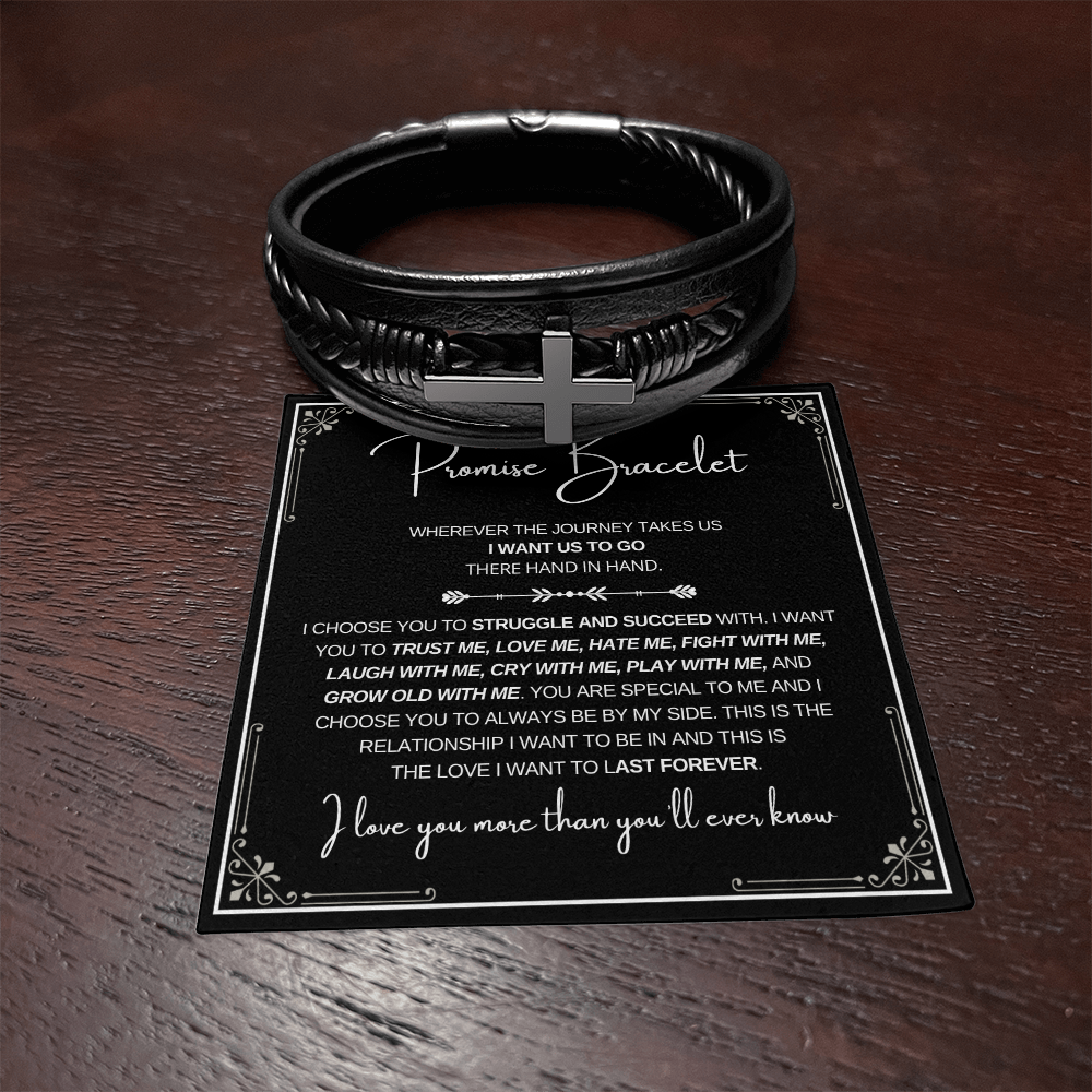 To My Man - Cross Bracelet - I Choose You Message Card Gift