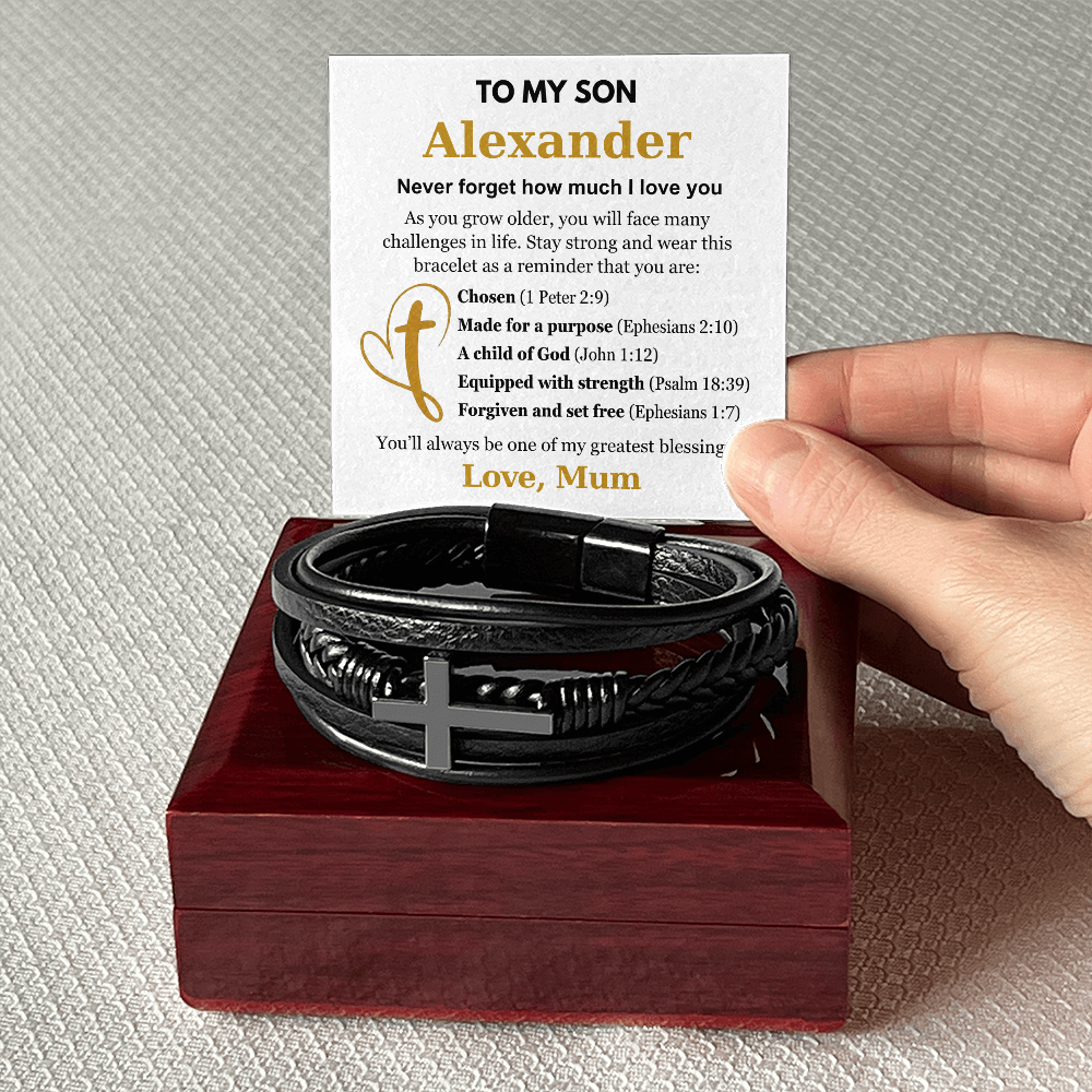 You Are One Of My Greatest Blessings - Cross Bracelet Gift for Son UK