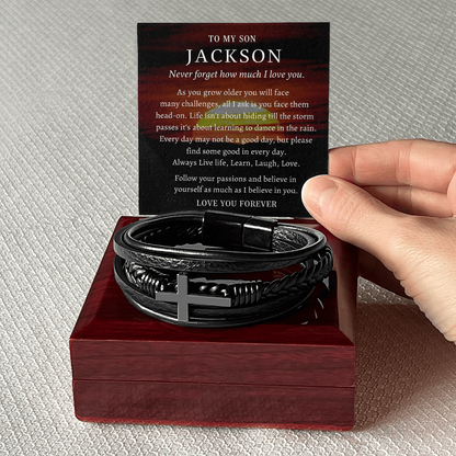 Believe In Yourself - Cross Bracelet Gift for Son
