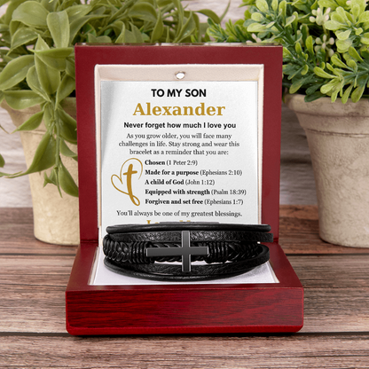 You Are One Of My Greatest Blessings - Cross Bracelet Gift for Son UK